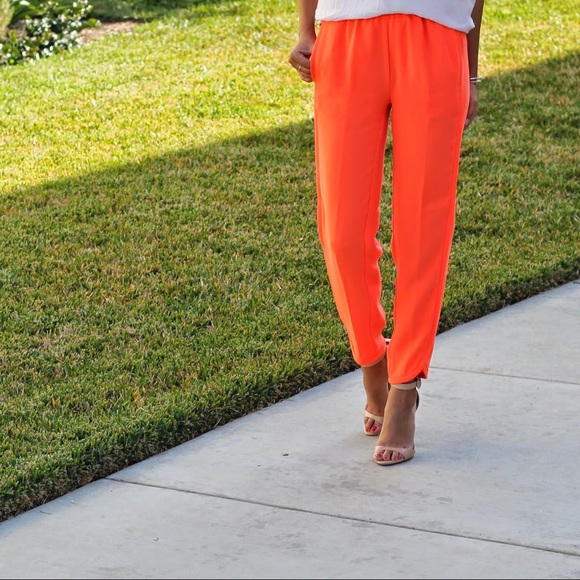 J. Crew Bright Orange Reese Pants NWT - Picture 5 of 8